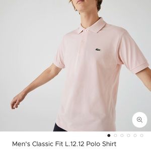 Lacoste Men's logo Classic Polo Shirt Light Pink